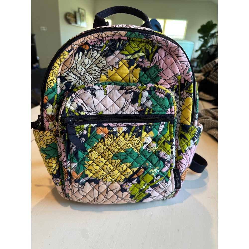 Vera Bradley Floral Quilted Cotton Mini Backpack Multi-Color Adjustable Straps